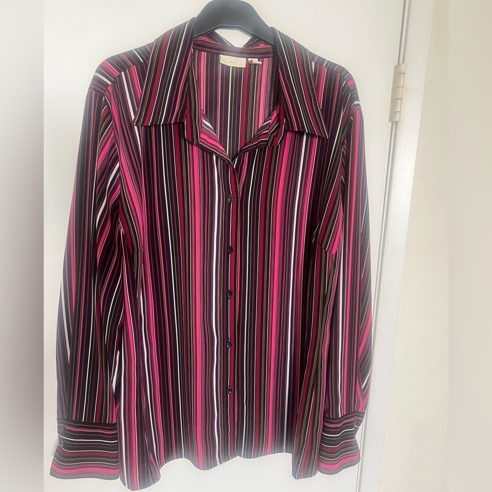Apt. 9 Pink and Black Striped Shirt